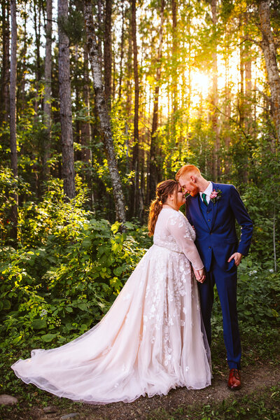 Bride and groom with the sunset - Osage, Minnesota