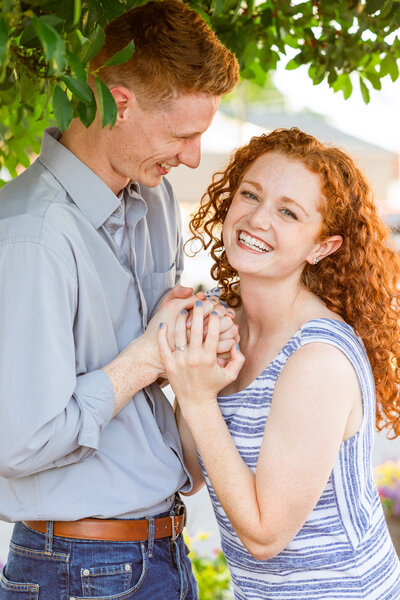 Couple during their engagement session in Dahlonega taken by a Wedding Photographer in Atlanta