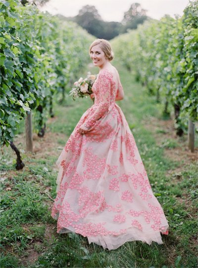 Blush wedding dress -Michael-and-Carina-Photography_0589