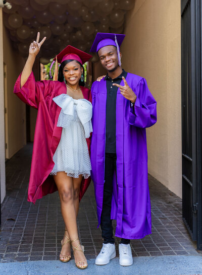 high school graduates in cap and gown