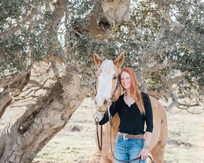 California western rider and palomino horse