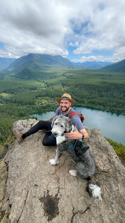 Ben Wagner, Seattle Wedding Photographer with his dog