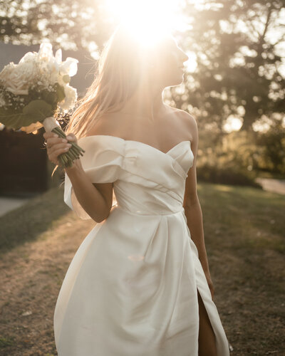 Bride under sunlight