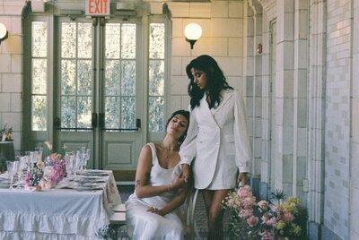 Elegant same-sex wedding at The Purslane Boathouse in New York City, captured with a luxury editorial approach by NYC wedding photographer.