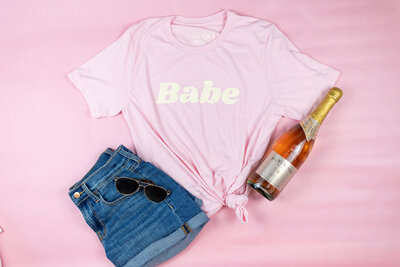 Our favorite tee in blush pink. All the babes.