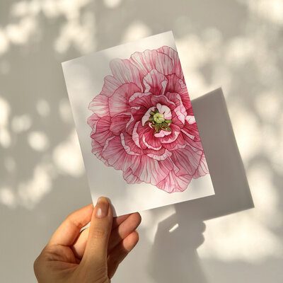 Pink Peony card mockup