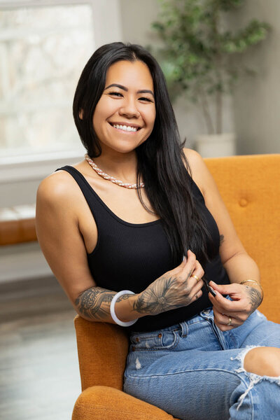 Headshot taken during branding session in Salt Lake City, Utah with Sara Vaz.