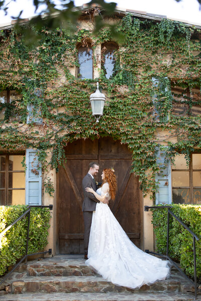 bride and groom after ceremony at milagro winery