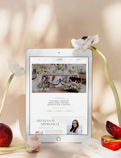 Example website from showit template customisation services with Palme Design o