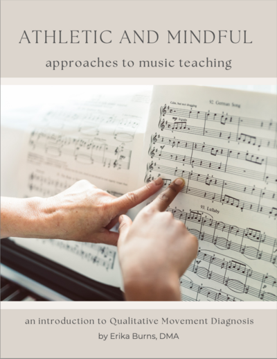 The cover to the free workbook on athletic and mindful approaches to teaching music.