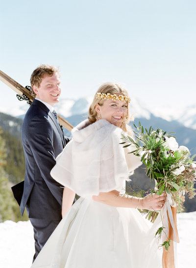 We love helping our couples choose unique and special spots for their first looks and mountain tops are one of our favorite.