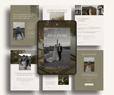 Moody pricing guide template for photographer