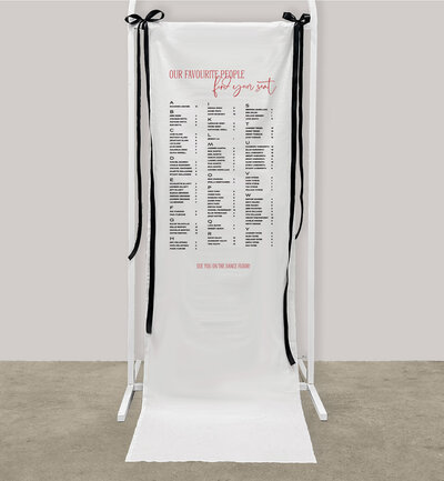 Big Love linen seating chart for your wedding printed by State of Elliott