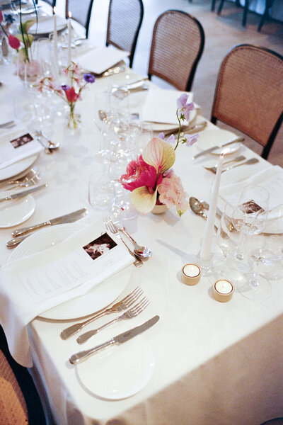 35mm flash shot of tablescape at Kin House