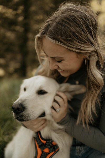 Photo of Idaho elopement photographer and dog