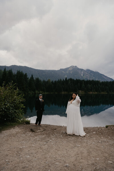 Couple portrait during their intimate elopement in the PNW.