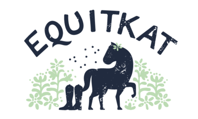 Logo principal Equitkat, mix bleu et vert, crée par le STudio Youmé, graphisme en vendée.