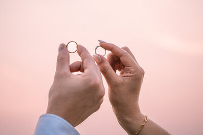 Alberta wedding couple fun flirty golden hour sunset