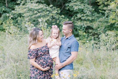 Family Maternity in wild flower field at Hartman Memorial State Park