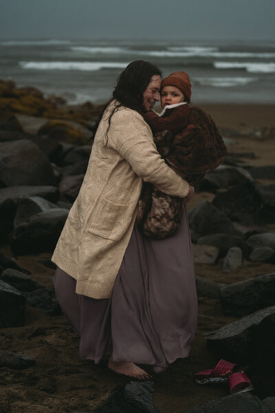 Mother and son in Ocean Shores WA