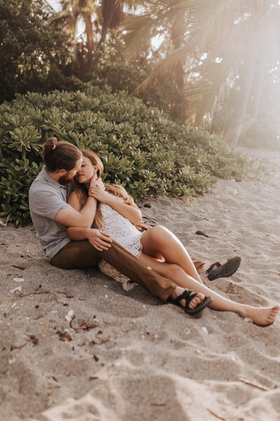 Big Island elopement photographer captures outdoor beach elopement bridal portraits
