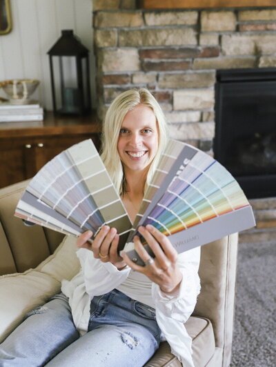 Warm, modern color scheme curated by KSC Interiors.