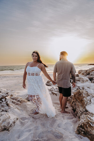tampa elopement portraits at sunset