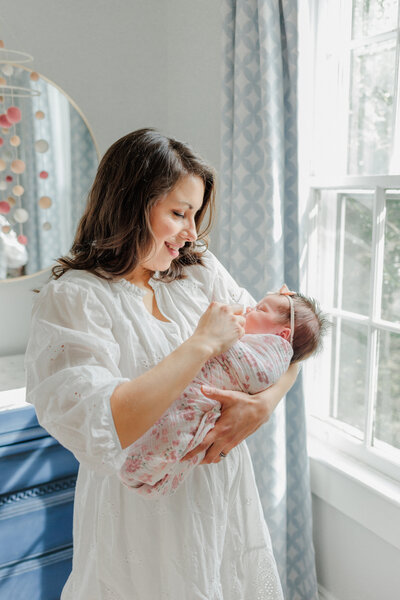 Asheville Newborn Photographer captures in-home newborn session for baby girl in Hendersonville, NC