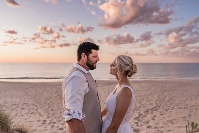 Lisa Watson Photography_Mandurah and Perth Wedding Photographer couples portraits on the beach at sunset