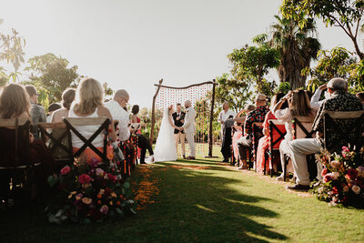 colorful ceremony design for Cabo San Lucas wedding