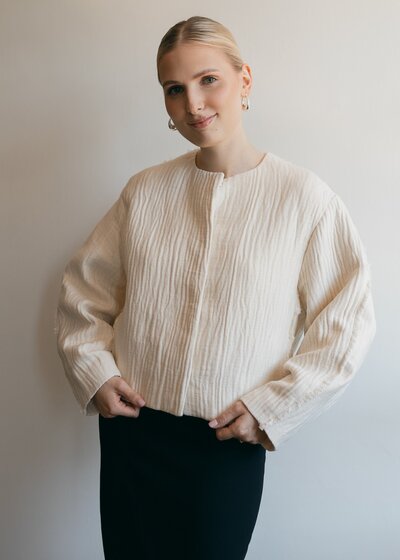 Yana's beautiful branding photoshoot. Yana wearing a white sweater for her branding photoshoot. 