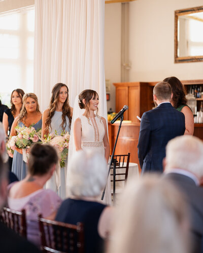 The crowd's point of view during the couple's wedding in Rochester, NY.