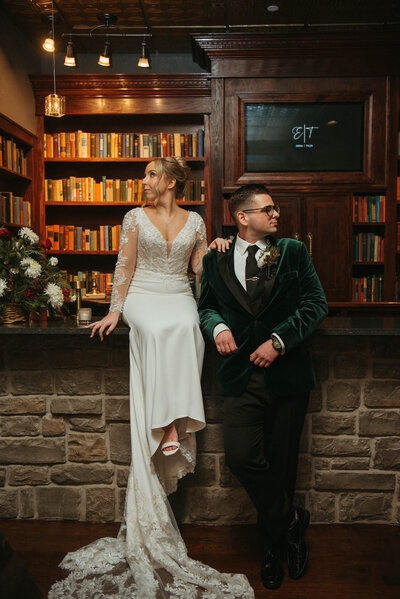 Marrier couple walking down the aisle