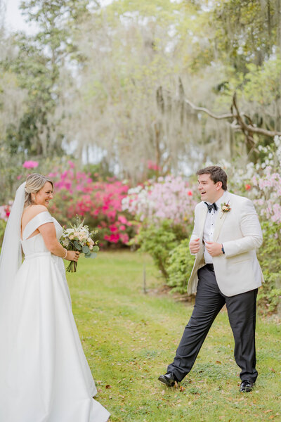 Wedding day first look captured by Taylor Marie Photography