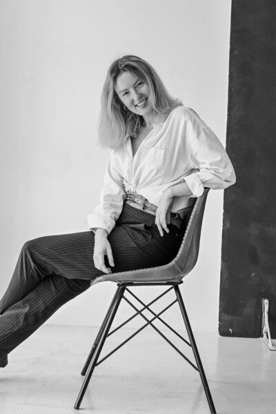 Woman posing and smiling