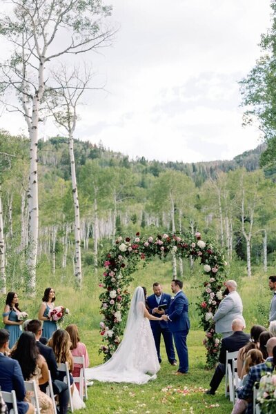 Flying Diamond Ranch Aspen Grove wedding ceremony