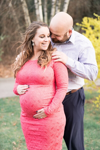 New England maternity photography session with couple