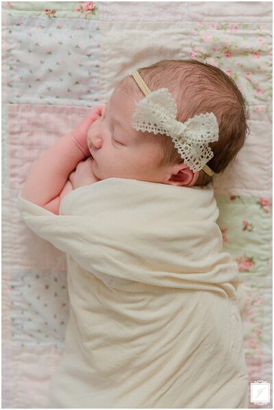 Sleeping baby at in-home newborn session in Greensburg, PA