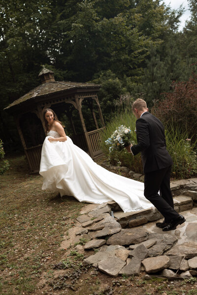 Sweet in-between moment captred during NH wedding