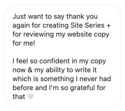 Site Series How To Write Your Own Website Copy Course Testimonials and Kind Words