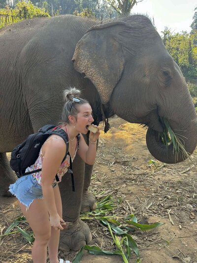 Jessie with an elephant