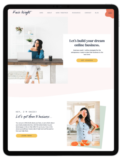 Kacie Full Site Template- iPad