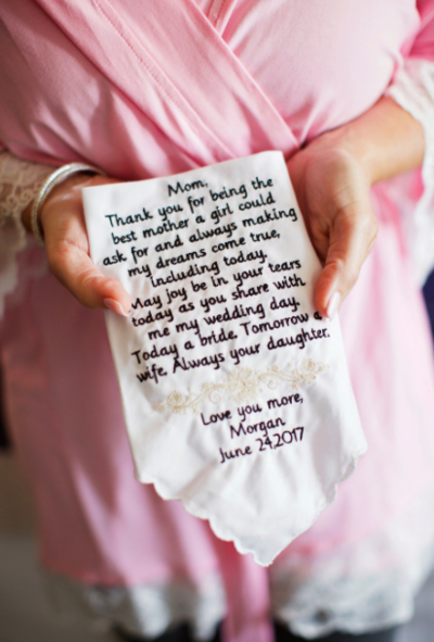 mother wedding handkerchief