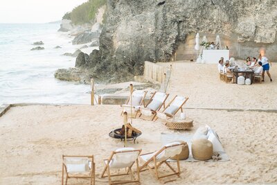 Beach furniture on Bermuda beach