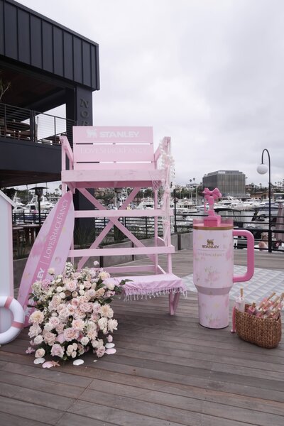 LoveShackFancy waterfront installation by The Works Collective | experiential event design in Newport Beach, California.
