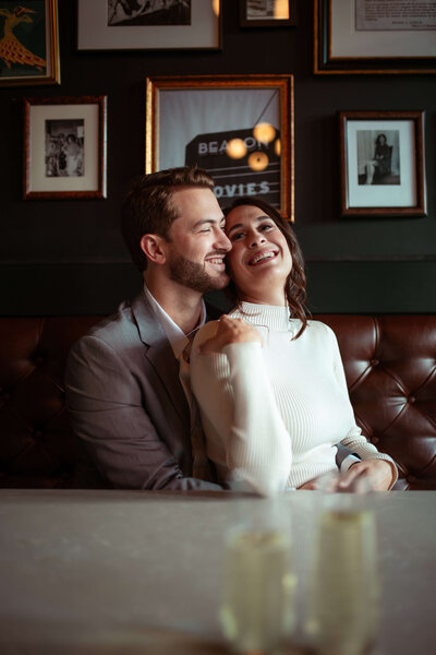 Moody Beacon Hill engagement session couple
