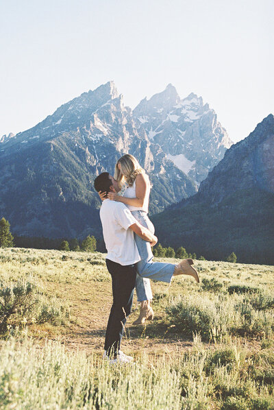 Engagement photographs in Grand Teton National Park with Foxtails Pgotography