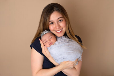 new mom and baby portrait