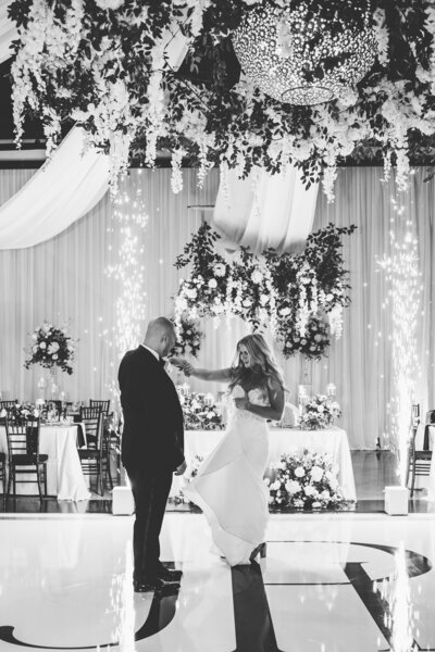 Bride and groom first dance at The Sidney & Berne Davis Center