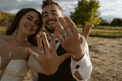Happy wedding couple on their wedding day with services provided by Bubbly Bride Planning